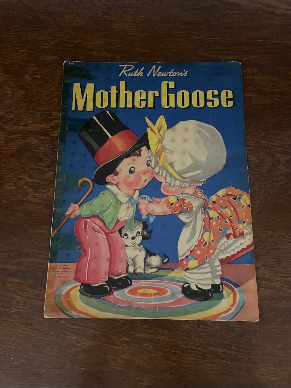 Ruth Newton's Mother Goose Illustrated Children's Book - Blue Cover 1943